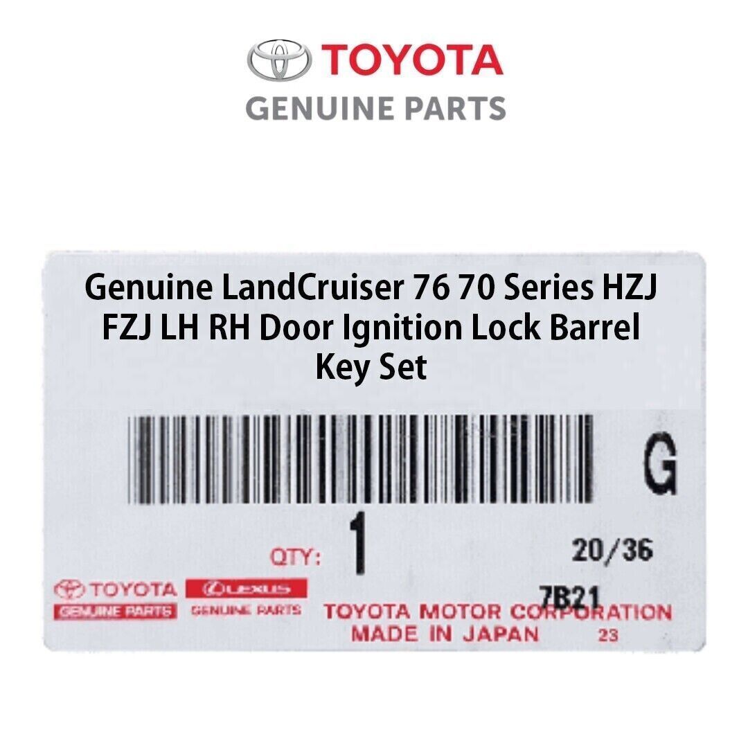 6905160140 OEM LandCruiser 76 70 Series HZJ FZJ LH RH Door Ignition Lock Barrel Key Set