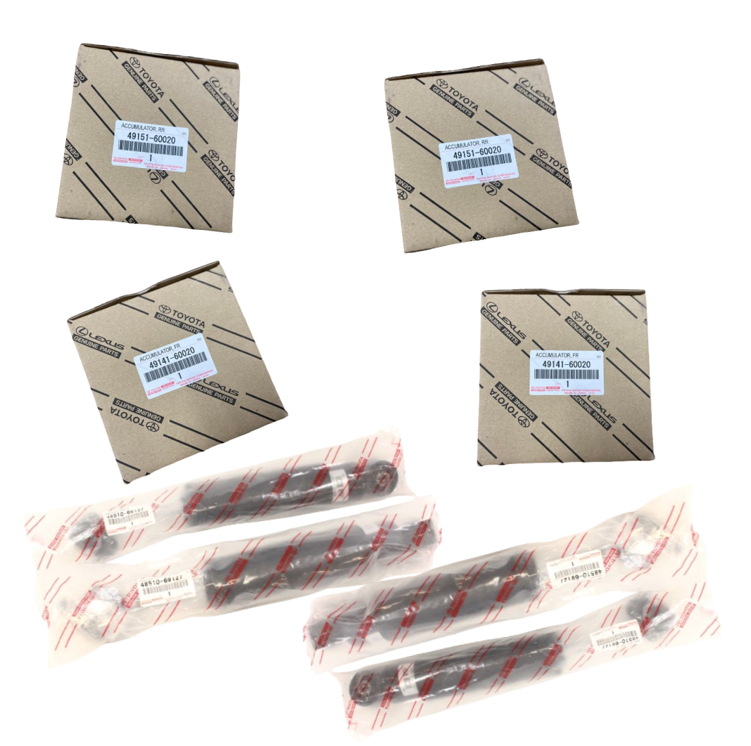 48510-69127 مجموعة صدمات التعليق والمراكم الأصلية لسيارة لاند كروزر 100 موديل 98-07، مكونة من 8 قطع