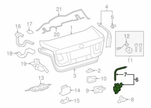 6465050050 Lexus OEM OEM 2007-2017 LS460 TRUNK LOCK ACTUATOR LATCH 64650-50050