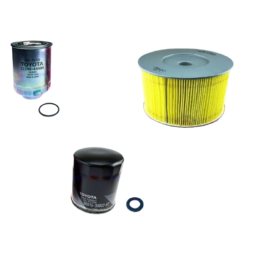 9043012031 Toyota LandCruiser 100 Series 1HZ HZJ105 Air Fuel Oil Filter Kit Genuine