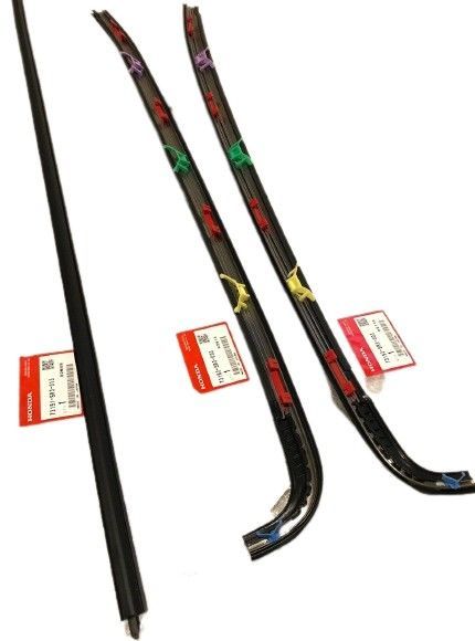 HONDA Genuine Civic 1992-1995 OEM MOLDING FR WINDSHIELD SIDE RH & LH UPPER Set 73151-SR3-013, 73152-SR3-003, 73162-SR3-003 - Cerol Auto